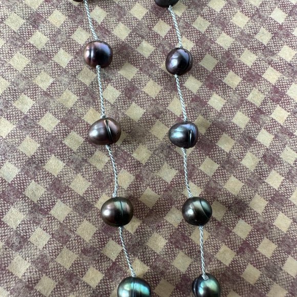 NEW Genuine Pearl Tin Cup Style Necklace with Silver Clasp - Picture 5 of 5